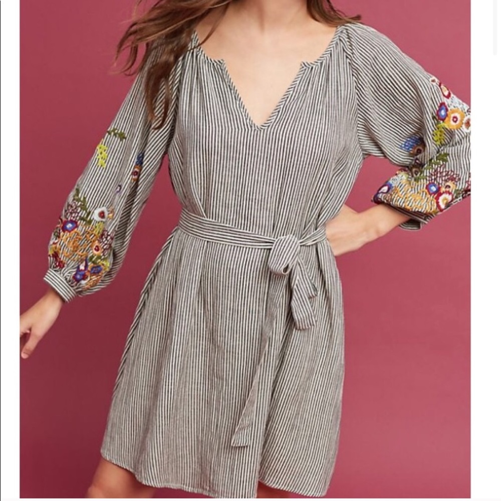 Anthro Feather Bone Lindsey Striped Tunic Dress